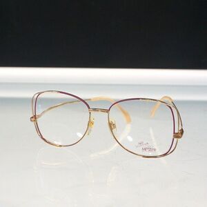 Metzler Germany Signee Eyeglasses Frames Pink Gold Vintage 1970 Demo Lens 56-17